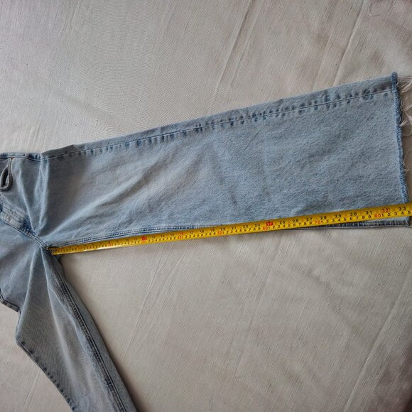 Zara full length High Rise Raw hem Frayed Blue Jeans Size Size 36, 4 US - Picture 9 of 10